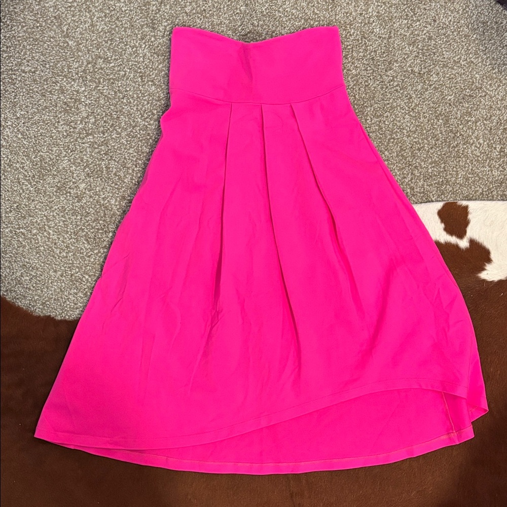 Susana Monaco Asymmetrical Hem Pink Women's Strapless Dress